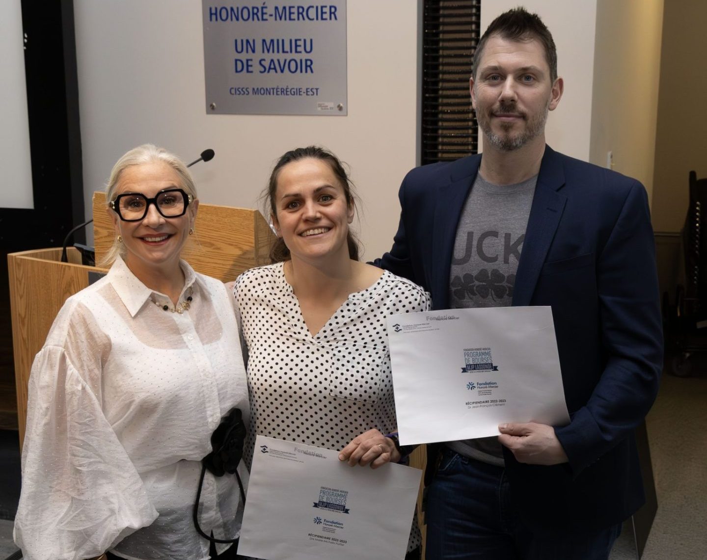 Mme Anik Armand, Dre Marie-Michèle Fortier, Dr Jean-François Clément